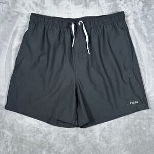 Huk Pursuit Volley Shorts Black 5.5” Swim Hybrid Size L
